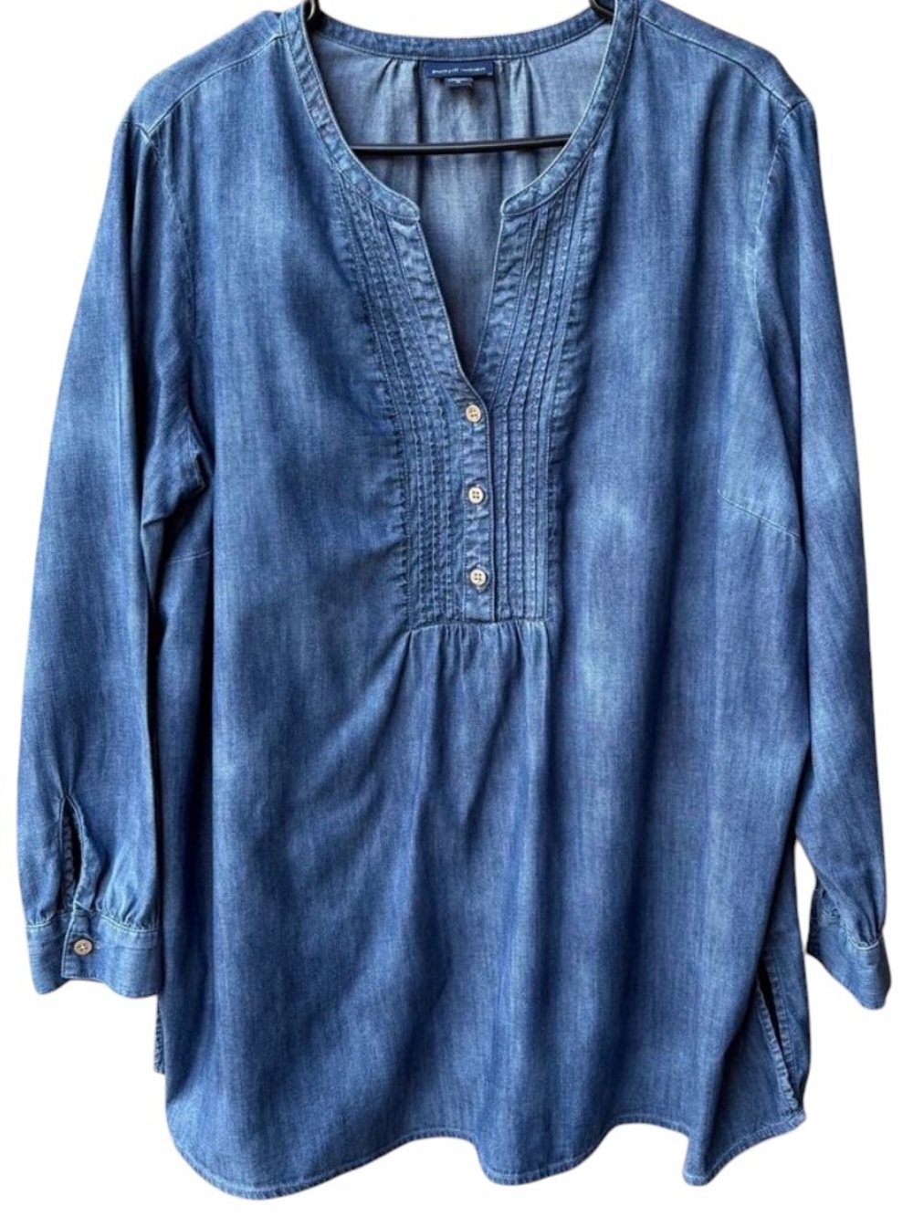 Pure Jill indigo Women’s Denim-Look Tunic Top - Blue